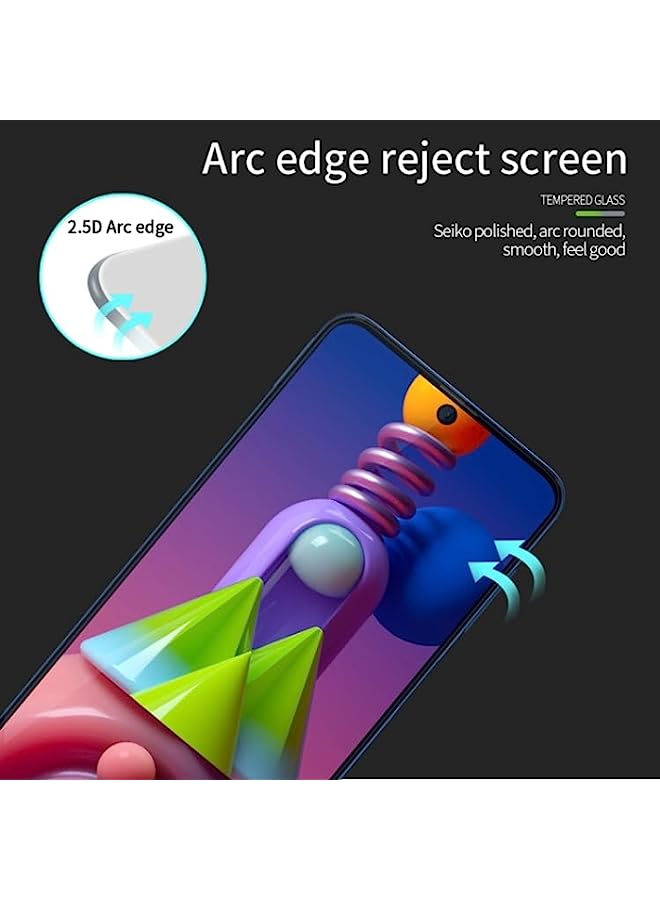 MOFI Tempered Glass Screen Protector Compatible For Samsung Galaxy M51 MOFI 9H 2.5D Full Screen Tempered Glass Film Black - Image 4