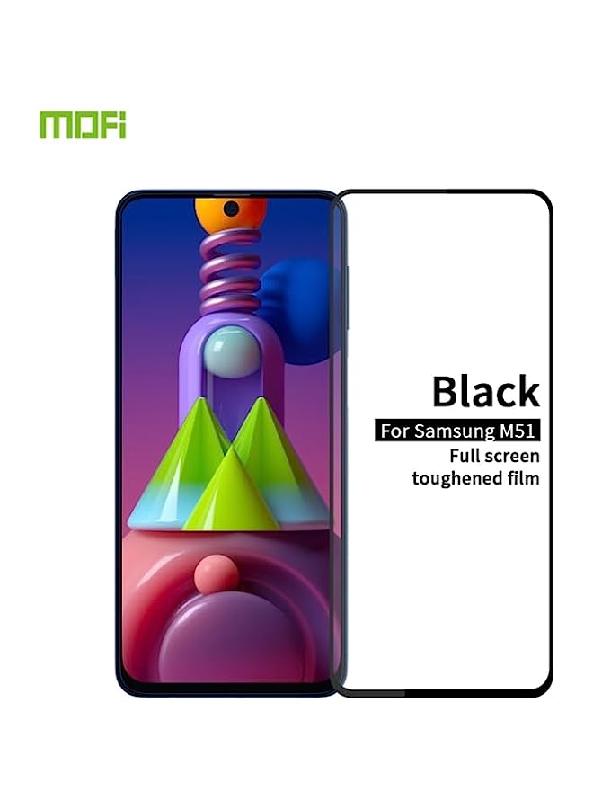 MOFI Tempered Glass Screen Protector Compatible For Samsung Galaxy M51 MOFI 9H 2.5D Full Screen Tempered Glass Film Black - Image 1