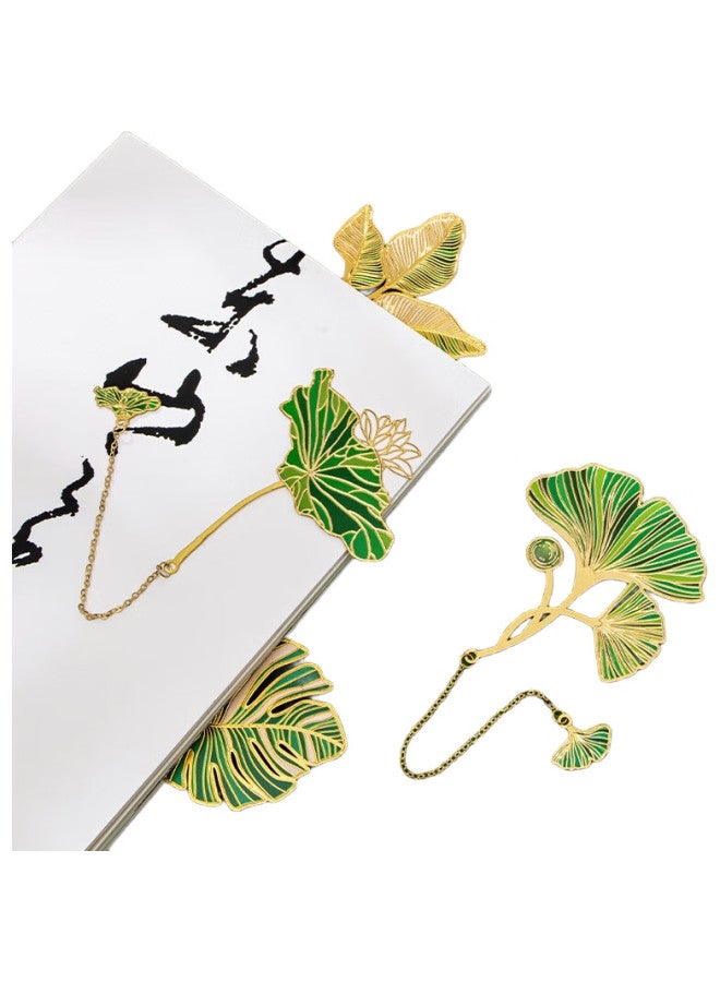 TIANSE [Lowest Price Online] Tianse Yemai Metal Bookmark Gift Box, Creative Vintage Style Souvenir, Chinese Style Teacher'S Day Gift, Birthday Present For Men And Women, Annual Meeting Gift, Ts-5883, Cyan Leaf Vein - Image 3