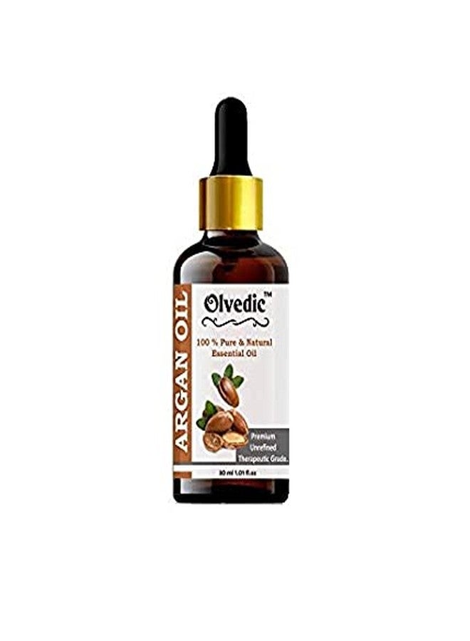 Olvedic Argan Oil, Cold Pressed Organic, for Hair, Skin & Anti-Ageing Face Care30 ml - Image 1