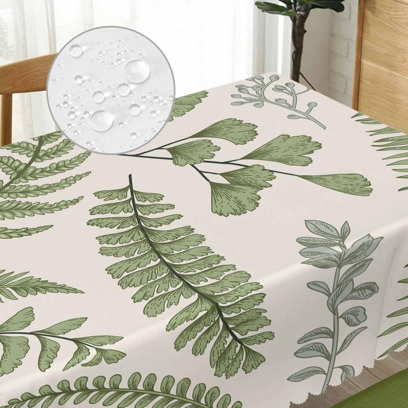 Beabes Leaves Dinner Tablecloth Table Cover Floral Leaves Ferns Green Tablecloths 52x70 Inch Table Cloth DustProof Table Cover Protector for Home Restaurant Picnic Camping BBQ - Image 3
