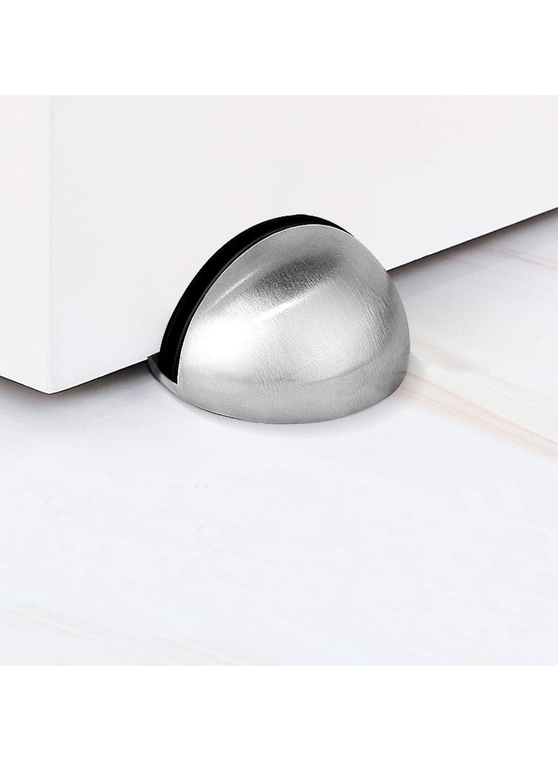 Zikra Stainless Steel Half Dome Floor Door Stopper, 3M Adhesive Door Holder Door Stop, Snowboard Hanger, No Need to Drill Floor Door Stop, Door Stopper Set with Rubber Bumper - Image 1