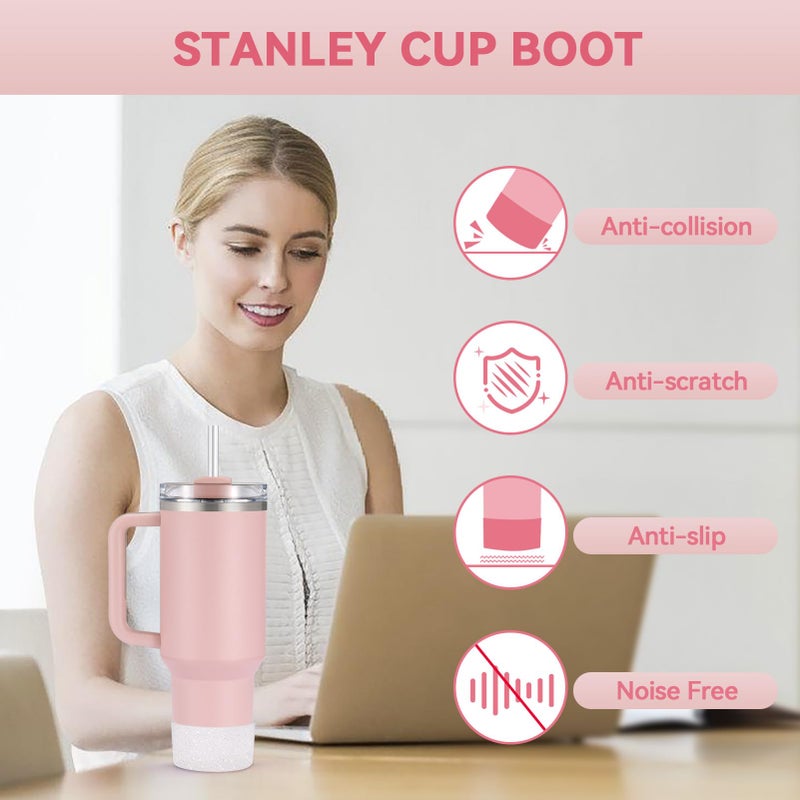 PICcircuit 2PCS for Stanley Boot, Silicone Bottom for Quencher Adventure 40oz 30oz IceFlow 20oz 30oz Bottle&for Hydroflask Tumbler 12-24oz for Stanley Cup Accessories Avoid Scratches&Noise - Image 5