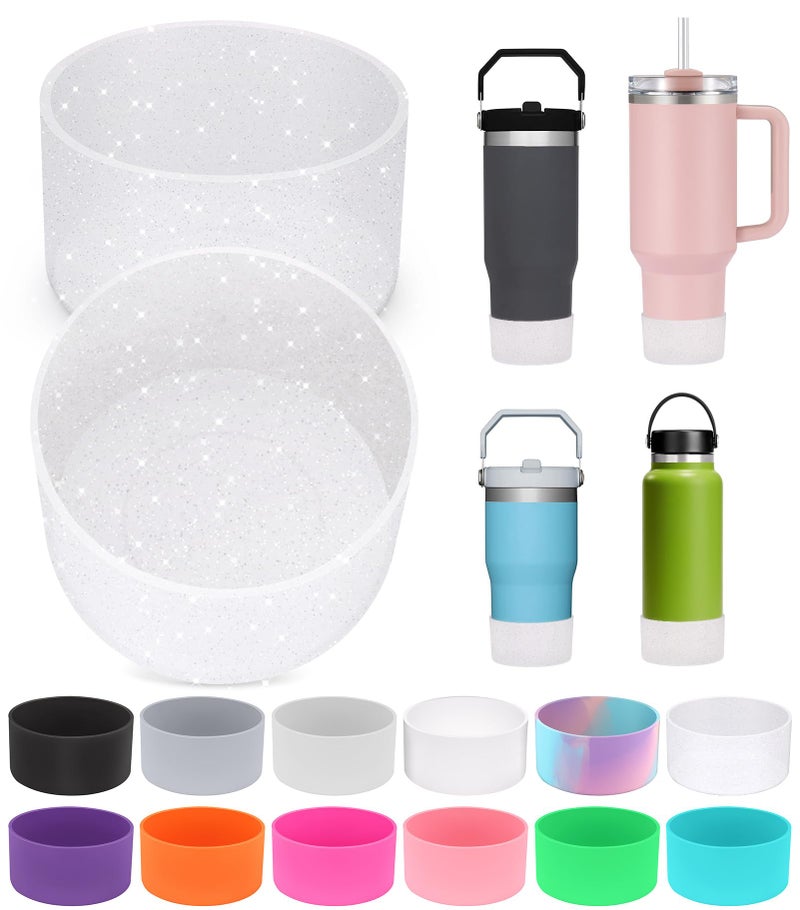 PICcircuit 2PCS for Stanley Boot, Silicone Bottom for Quencher Adventure 40oz 30oz IceFlow 20oz 30oz Bottle&for Hydroflask Tumbler 12-24oz for Stanley Cup Accessories Avoid Scratches&Noise - Image 1