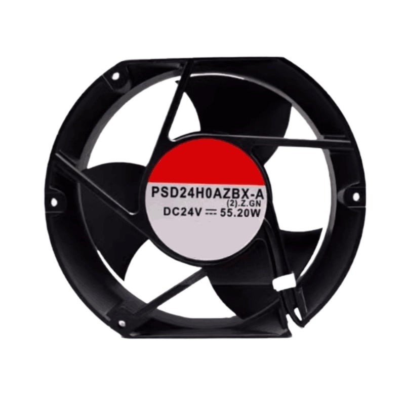 24V 55W Axial Cooling Fan 24V DC 55 Watts 2 Wire Black - Image 2