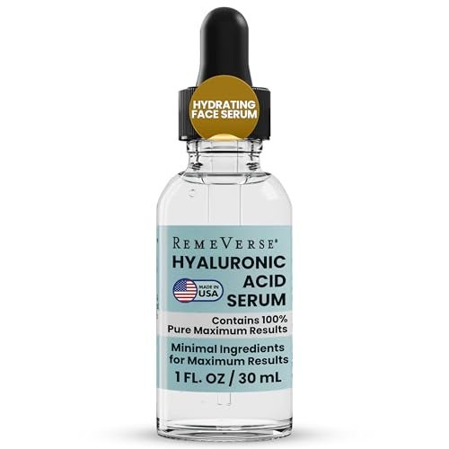 RemeVerse Hyaluronic Acid Serum  100 Pure Formulation for Face Lips  Dcollet  Intense Moisture for Dry Skin  Fine Lines  WrinkleReducing Formula for a Youthful  Plump Appearance 1 oz
