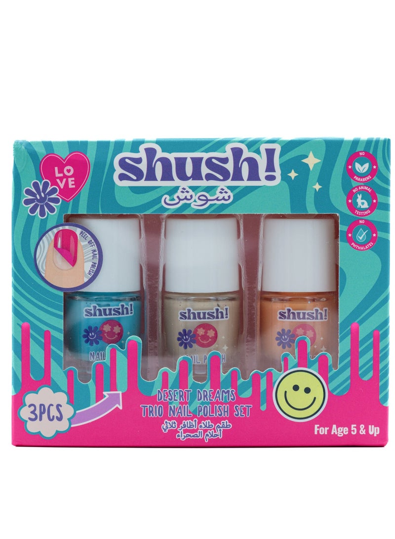 Shush! Desert Dreams Trio Nail Polish Set (3‑Colours) –  Age 5+ - Image 1