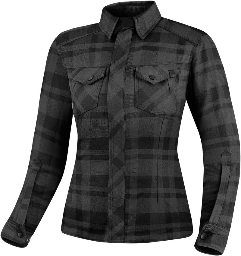 SHIMA Renegade Lady 2 Motorcycle Shirt for Women - Armored Plaid Biker Flannel Jacket - Image 1