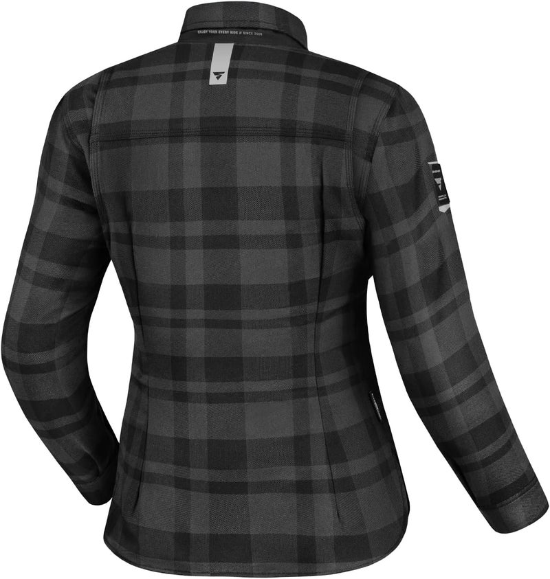 SHIMA Renegade Lady 2 Motorcycle Shirt for Women - Armored Plaid Biker Flannel Jacket - Image 4