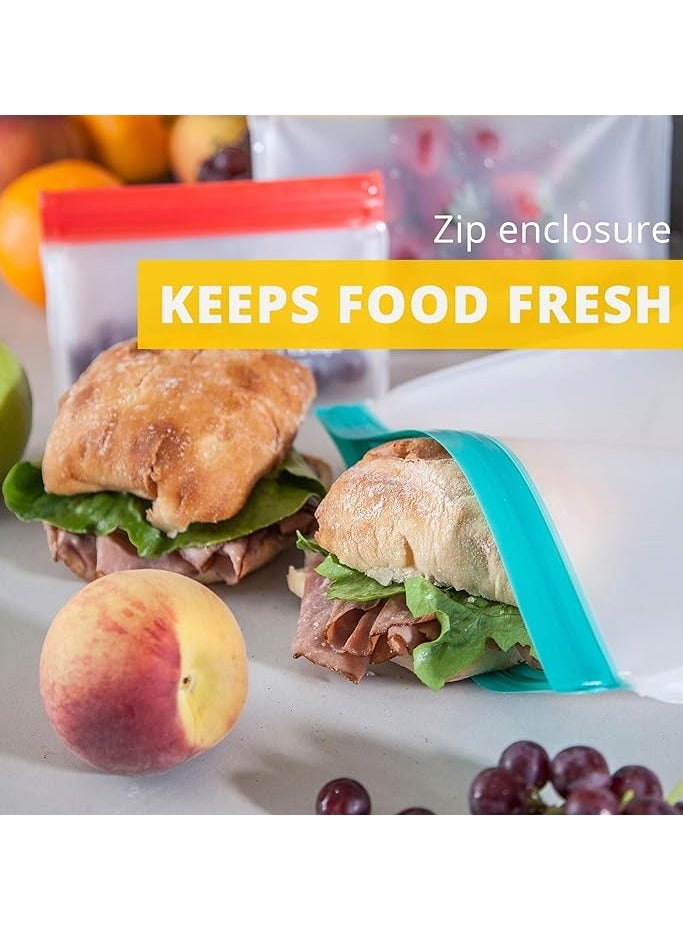 Beram Reusable Food Storage Bags, Reusable Sandwich Bags, Preserving Food Container, Peva Pouches, Food Storage Set, Cooking, Lunch, Snack, Baby Food Prep, Freezer Bags, Standing Ziplock Bags, Travel Bags  - Image 5