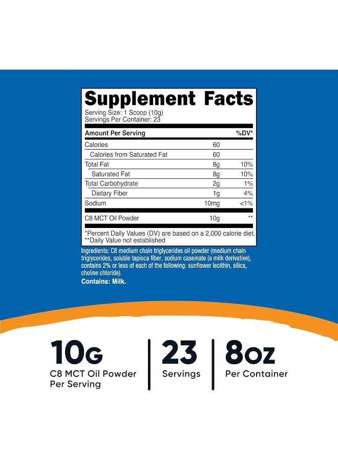 Nutricost C8 MCT Oil Powder, 8oz - 95% C8 MCT Oil Powder - Image 2