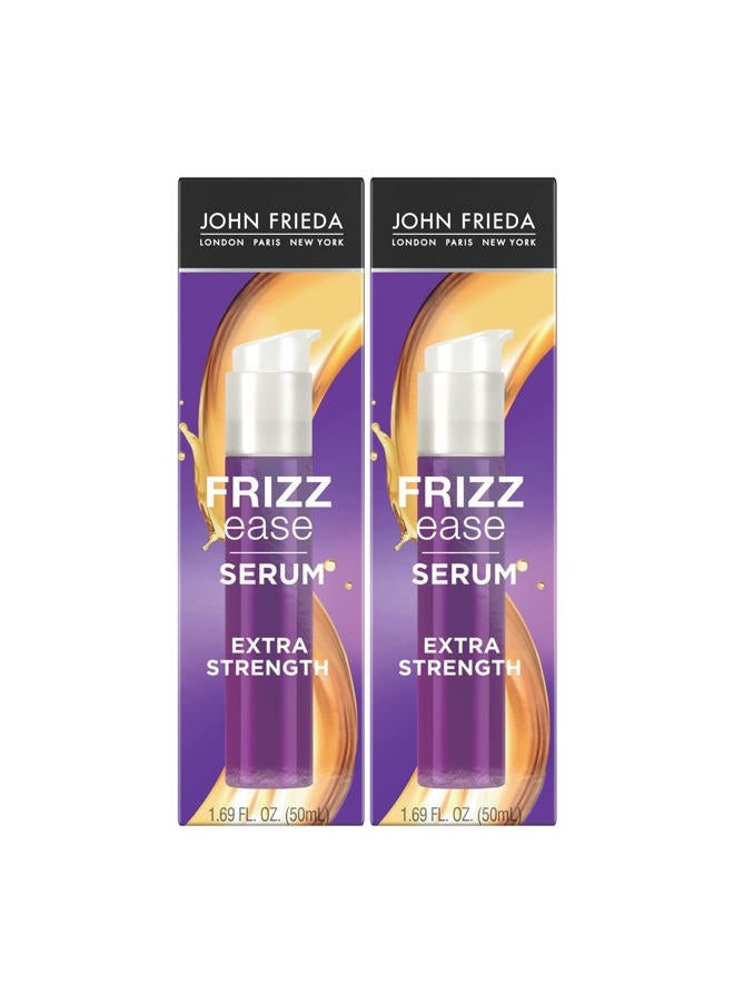 John Frieda Anti Frizz, Frizz Ease Extra Strength Hair Serum with Argan Oil, Anti-Humidity Spray for Hair, Nourishing Treatment for Thick, Coarse Hair, 1.69 Oz, Pack of 2 - Image 1