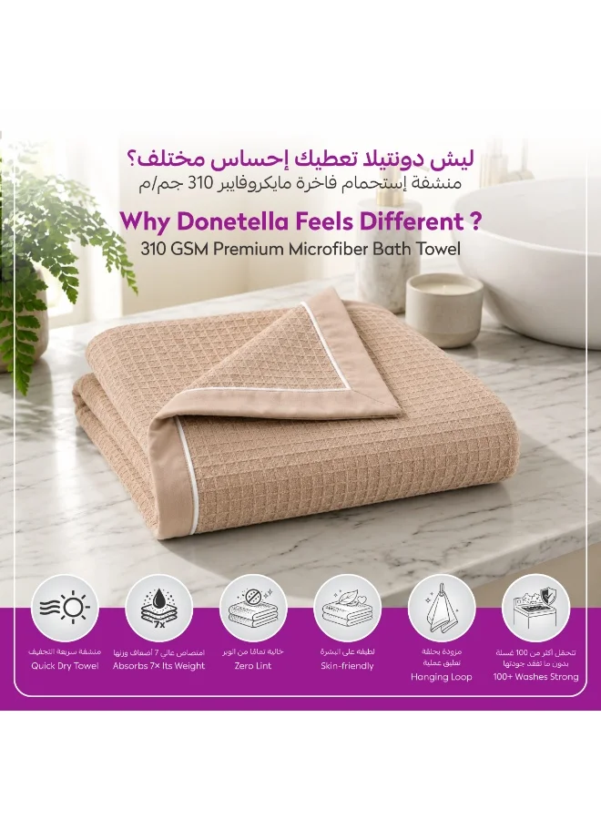 دوناتيلا منشفة حمام (1 قطعة، 70 × 140 سم) – مايكروفايبر 310 GSM بنسيج وافل – فائقة النعومة وعالية الامتصاص وسريعة الجفاف للاستخدام في المنزل، الجيم، السبا والسفر.