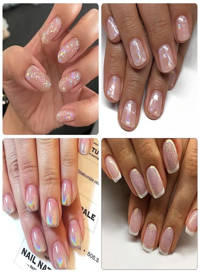 SILPECWEE 2 Boxes Aurora Nail Foil Clear Laser Glass Fragment Nail Transfer Foil for Acrylic Nails Pink Starry Sky Holographic Nail Art Foil Stickers Manicure Design for DIY Nails Decoration - Image 5