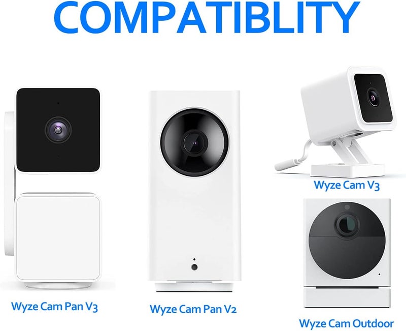 حامل حائطي لكاميرا Wyze Cam Pan V3 وكاميرا Wyze Cam V3 وكاميرا Wyze Cam الخارجية، 3 قطع حامل حائطي قابل للتعديل والدوران 360 درجة لنظام كاميرات Wyze الداخلية والخارجية (الكاميرا غير مشمولة) - Image 2