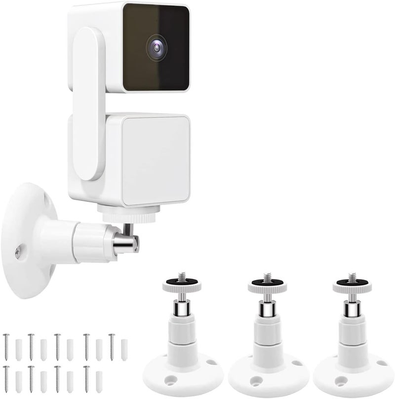 حامل حائطي لكاميرا Wyze Cam Pan V3 وكاميرا Wyze Cam V3 وكاميرا Wyze Cam الخارجية، 3 قطع حامل حائطي قابل للتعديل والدوران 360 درجة لنظام كاميرات Wyze الداخلية والخارجية (الكاميرا غير مشمولة) - Image 1