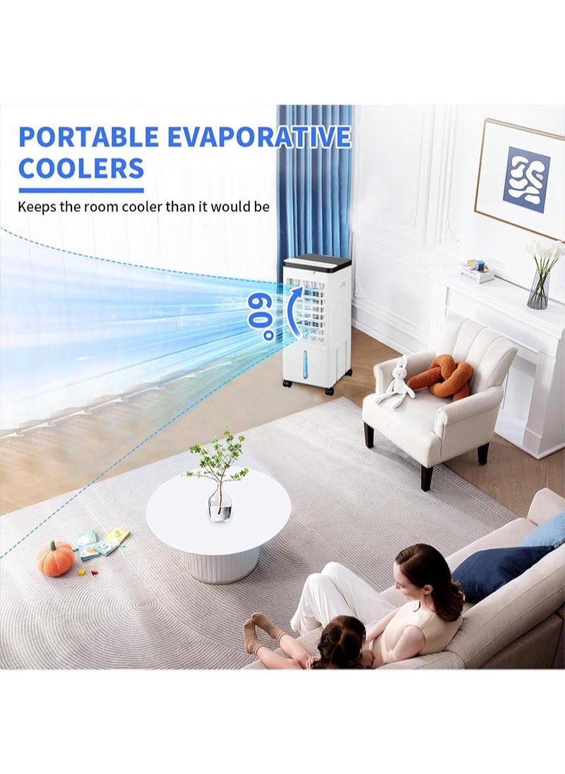 Yoawllty - Evaporative Air Cooler with Timer & Remote, 3-in-1 Air Cooler High Cooling for Summer, 3-Speed Oscillating Air Circulator, Portable Cooler Fan for Bedroom, Kitchen, Office Indoor Use - Image 1
