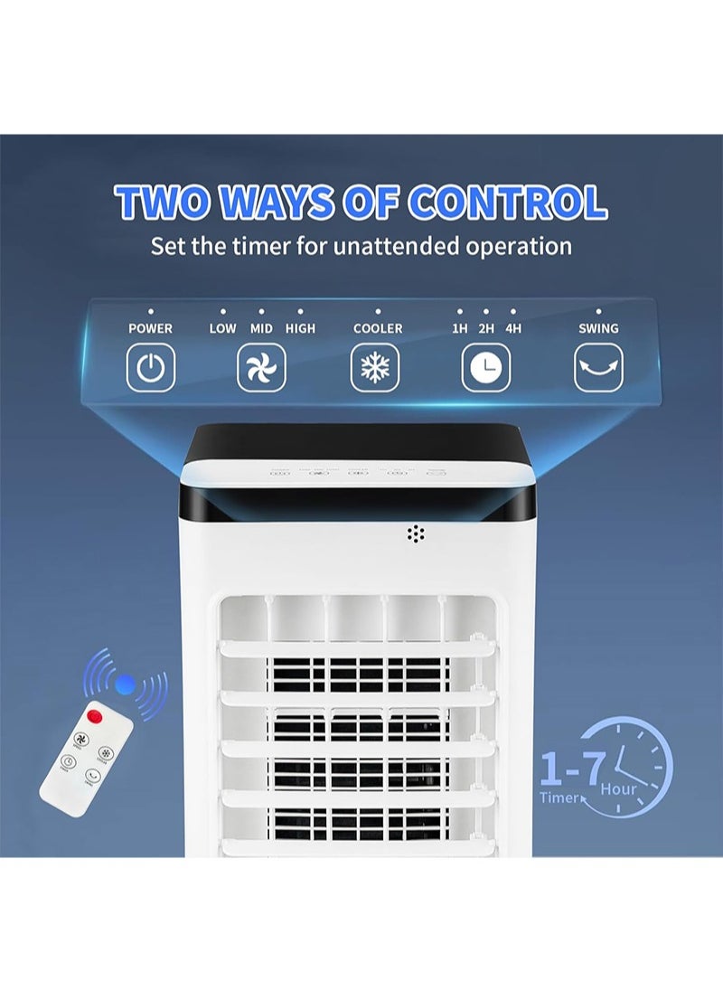 Yoawllty - Evaporative Air Cooler with Timer & Remote, 3-in-1 Air Cooler High Cooling for Summer, 3-Speed Oscillating Air Circulator, Portable Cooler Fan for Bedroom, Kitchen, Office Indoor Use - Image 1