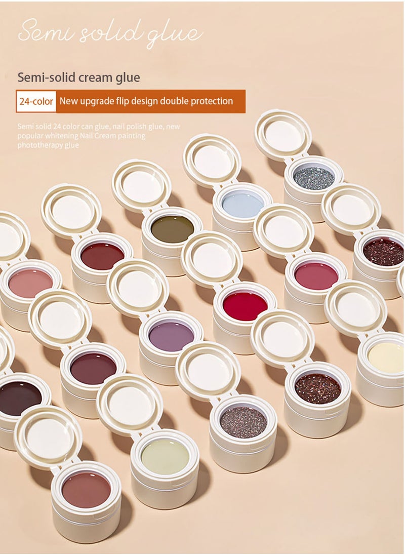 Miss Gooey Nail Polish Colors Cream Solid Gel Nail Polishs Super Shine Nude Quick Dry 60 Seconds Salon-Quality Bright Soak Off UV Lamp Required Home DIY Manicure 10g With Brush  - Image 2