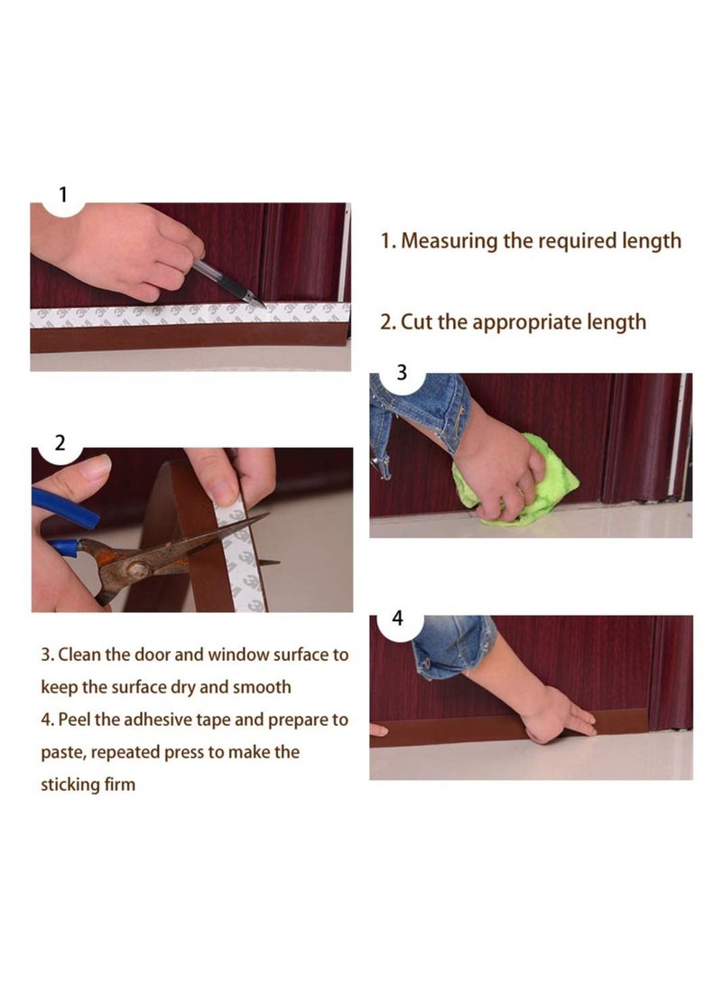 2-Piece 10M Weather Stripping Door Seal Strip for Doors and Windows Silicone Sealing Sticker Adhesive - Image 4