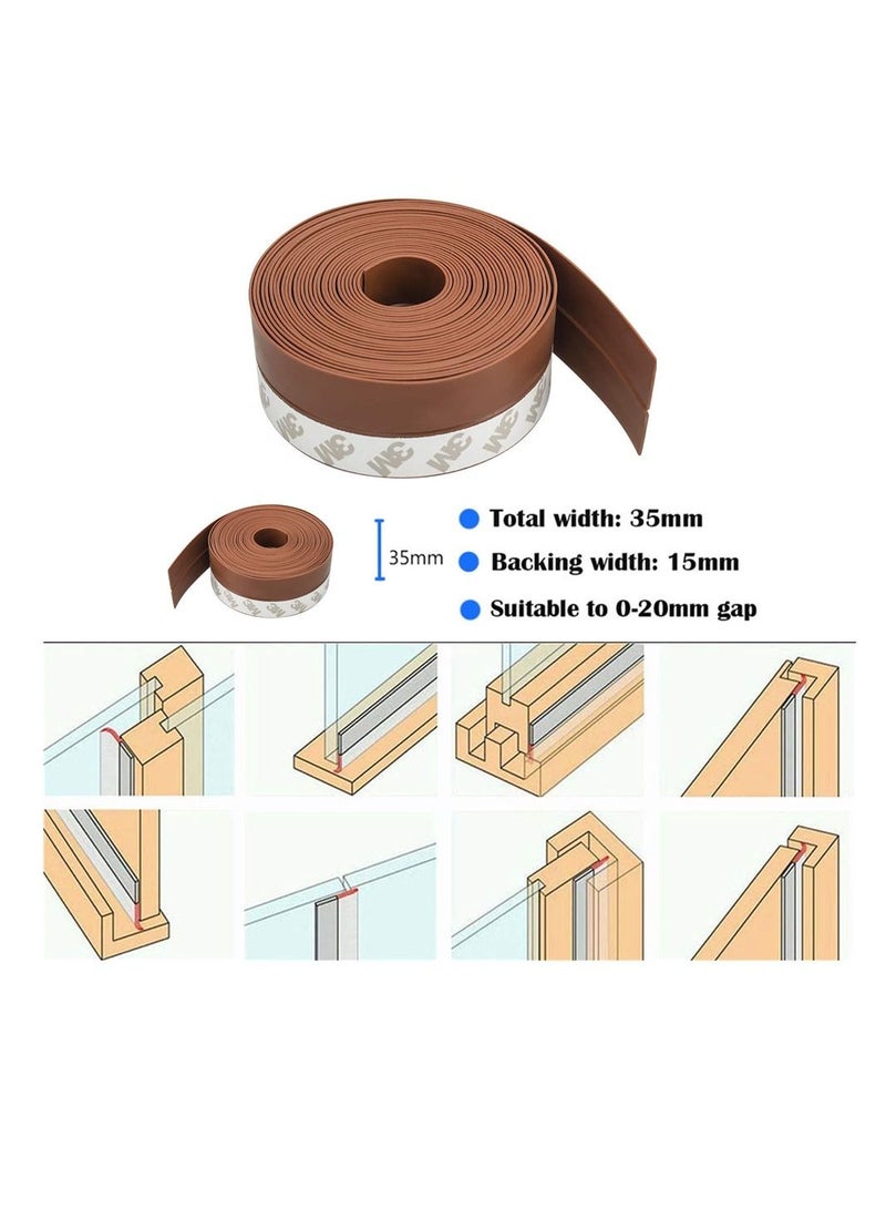 2-Piece 10M Weather Stripping Door Seal Strip for Doors and Windows Silicone Sealing Sticker Adhesive - Image 2