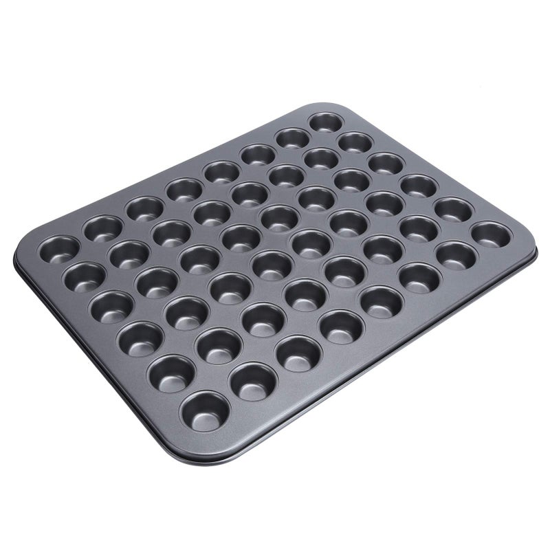 plplaaoo Round Cupcake Pan 48 Cups Stainless Steel Mini Bakeware Muffin Pan Premium Non Stick Mini Cupcake Pan Tray Baking Mould Bakeware Cooking Accessory for Kitchen Home