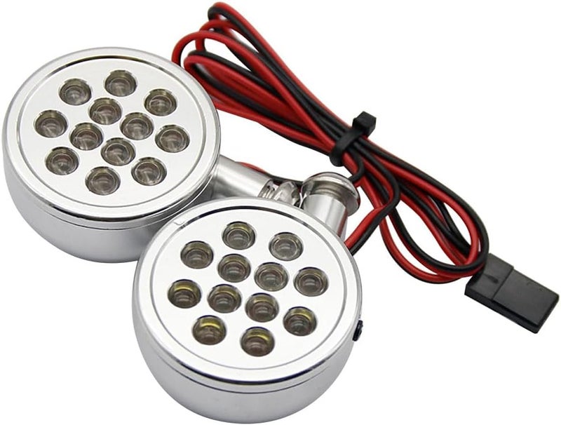 FLMLF CNC Alloy Light Set with LED Light Silver for 1/5 Hpi RV KM Baja 5B 5T 5SC Parts - Image 1