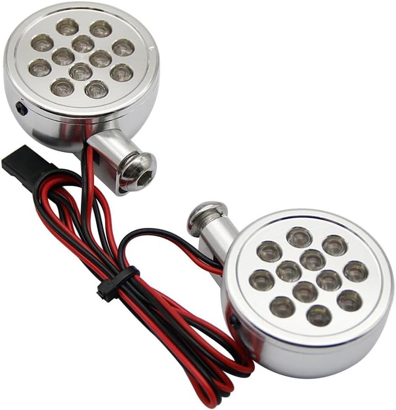 FLMLF CNC Alloy Light Set with LED Light Silver for 1/5 Hpi RV KM Baja 5B 5T 5SC Parts - Image 2