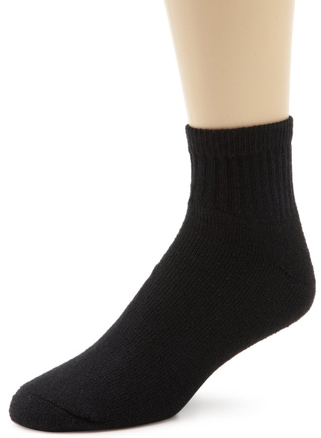 Wigwam Men's Super 60 Ouarter Black 3 Pack Socks,Black,Medium/shoe Size : Men's 5-9.5,Women's 6-10
