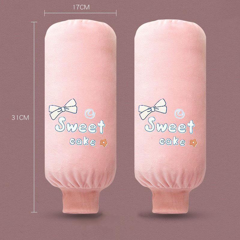 Sleeve long womens autumn and winter fashion work sleeve cute anti-dirty wear-resistant kitchen anti-fouling office sleeve wholesale Sweet [light orange] 1 pair 