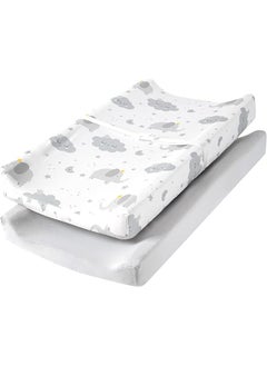 Changing Pad Cover Set In Soft Jersey Material Fits 32" 34''X16 Contoured Pad For Babies Elephant