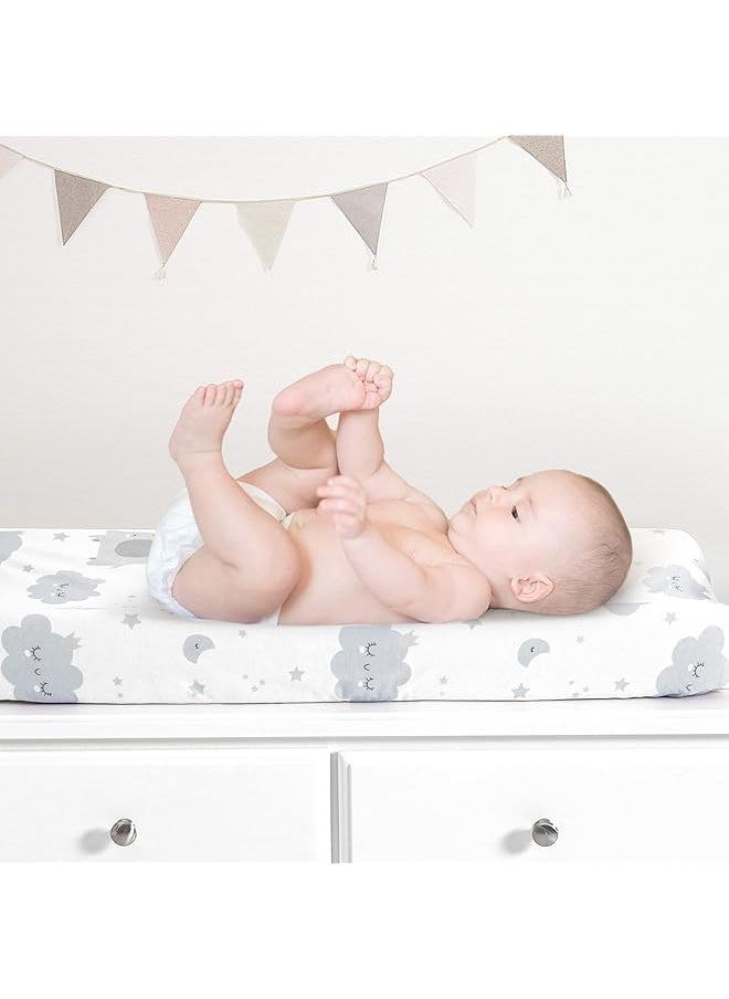 erorex - Changing Pad Cover Set In Soft Jersey Material Fits 32" 34''X16 Contoured Pad For Babies Elephant - Image 1