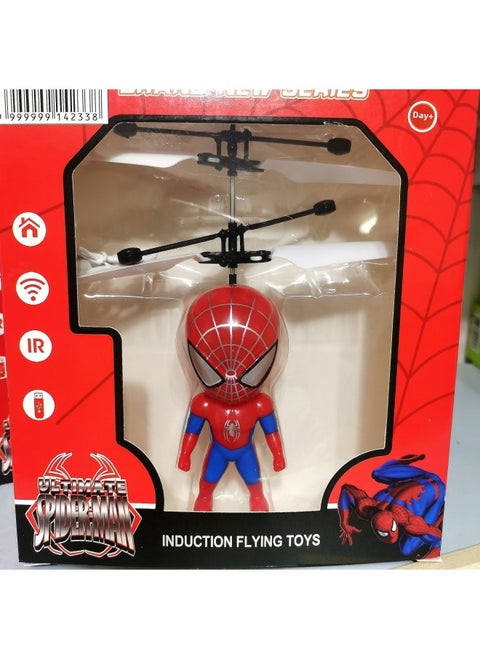 Shake Sound Induction Aircraft Aircraft Suspension Remote Control Princess Robot Milk Dragon Electric Children's Toys Ice And Snow Can Fly-Color:Spider-man Without Lights-Proportion:Equipped With Acceleration Remote Control + Charging Cable