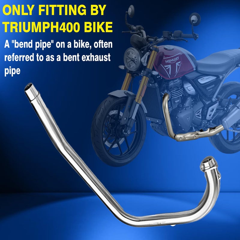 Asryd Stainless Steel High Performance Exhaust Middle Bend Pipe for triumph speed 400 Bend Pipe - Image 2