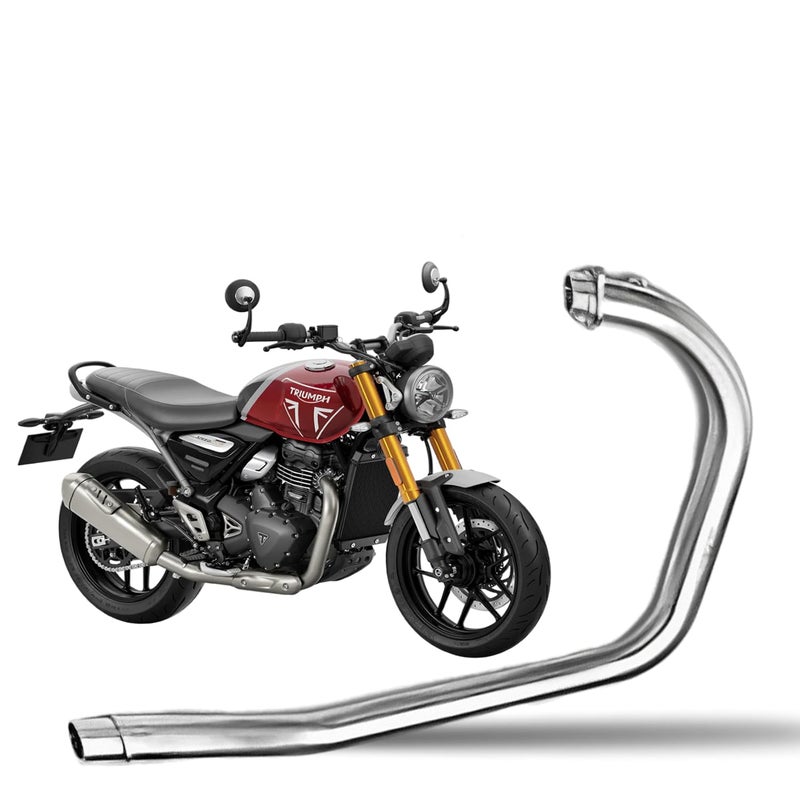 Asryd Stainless Steel High Performance Exhaust Middle Bend Pipe for triumph speed 400 Bend Pipe - Image 1