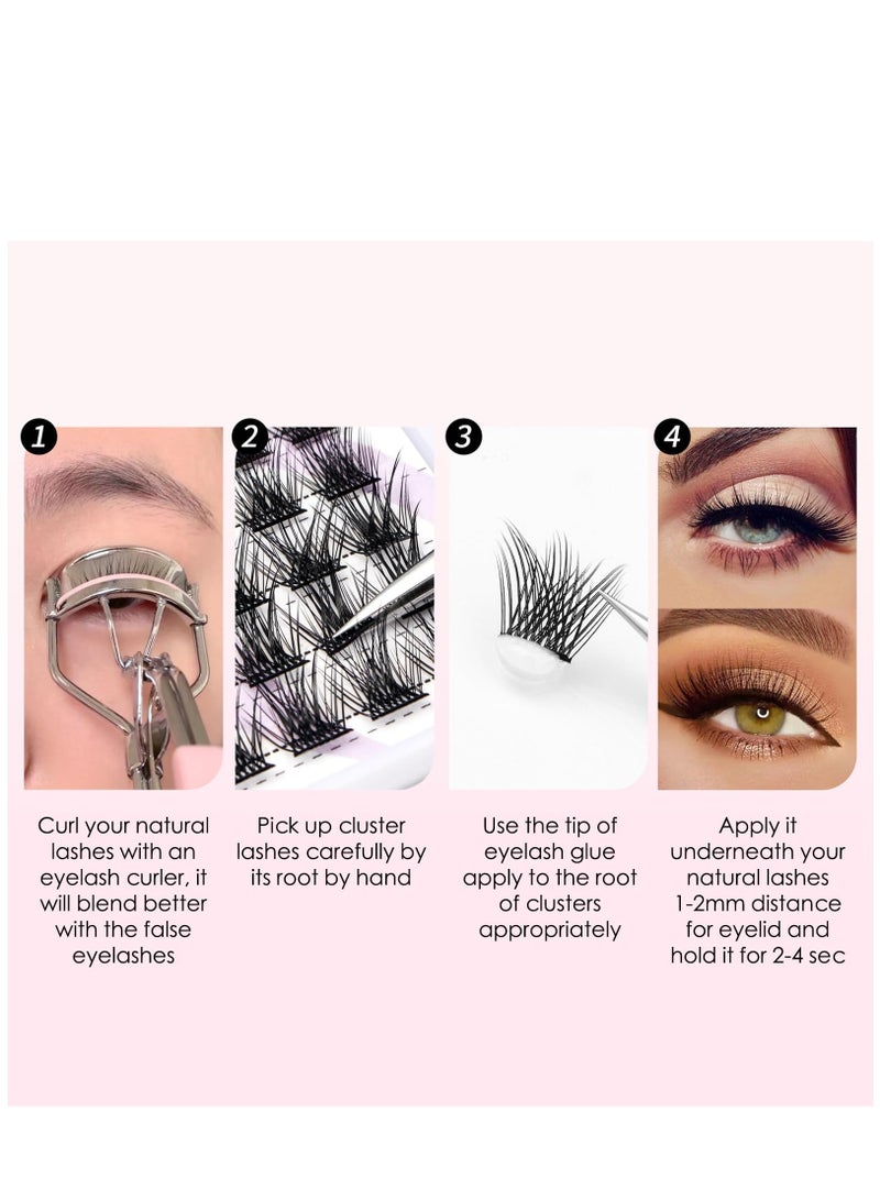 Eyelash Extension, Individual Lashes Kit, Cluster Lashes, Natural Cluster Lashes, C Curl Faux Mink Eyelash Extensions