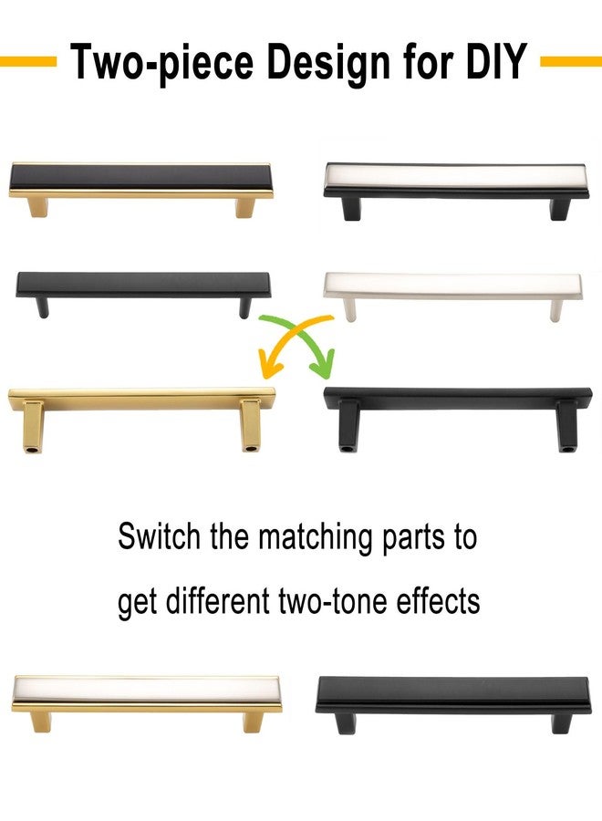 BEROSSA 5 Inch Screw Spacing, Nickel & Black 2-Tone Cabinet Pulls, Kitchen Furniture Handles, Pack of 10 | Solid Hardware for Cupboard Door Bedroom Dresser Drawer Bathroom Vanity 2281 - Image 4