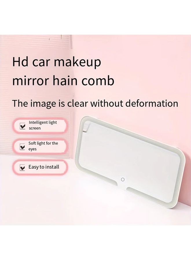 مرآة مركبة تعمل باللمس مع إضاءة LED قابلة للتعتيم، قابلة لإعادة الشحن عبر منفذ USB أبيض، نوع C - Image 5
