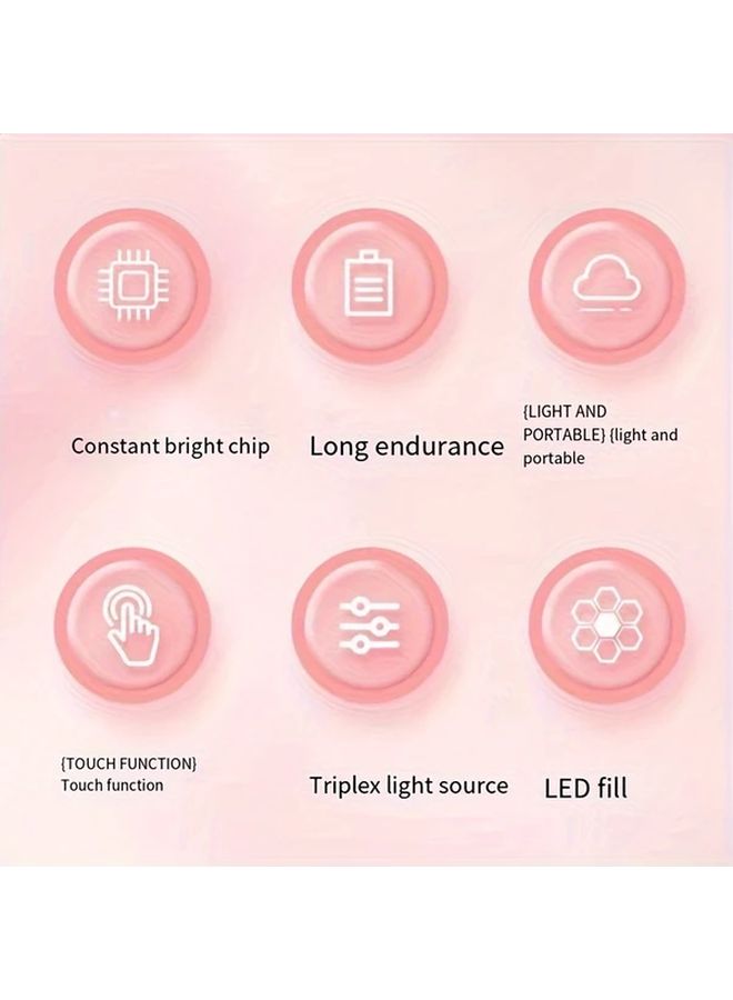 مرآة مركبة تعمل باللمس مع إضاءة LED قابلة للتعتيم، قابلة لإعادة الشحن عبر منفذ USB أبيض، نوع C - Image 4
