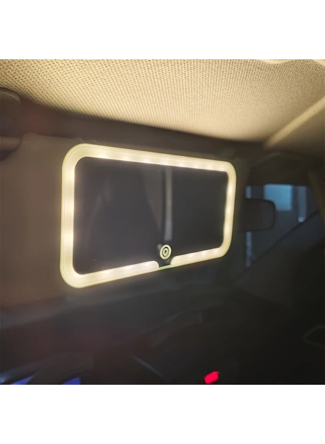 مرآة مركبة تعمل باللمس مع إضاءة LED قابلة للتعتيم، قابلة لإعادة الشحن عبر منفذ USB أبيض، نوع C - Image 3