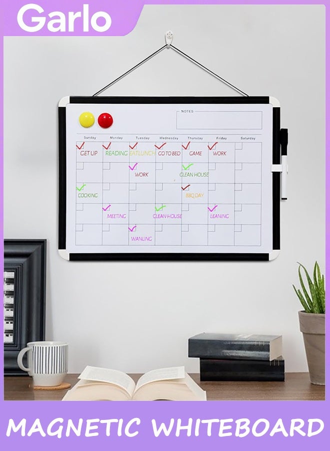 جارلو التقويم الشهري الصغير الجاف مسح لوحة بيضاء للجدار، 40x30cmالمحمولة الألومنيوم الإطار لوحة بيضاء، المغناطيسي الجاف مسح المجلس مع حامل، المغناطيس للقيام بقائمة لوحة بيضاء للمكتب، المطبخ، المدرسة - Image 2