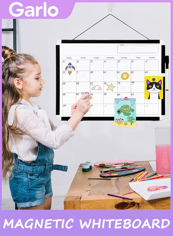 جارلو التقويم الشهري الصغير الجاف مسح لوحة بيضاء للجدار، 40x30cmالمحمولة الألومنيوم الإطار لوحة بيضاء، المغناطيسي الجاف مسح المجلس مع حامل، المغناطيس للقيام بقائمة لوحة بيضاء للمكتب، المطبخ، المدرسة - Image 4