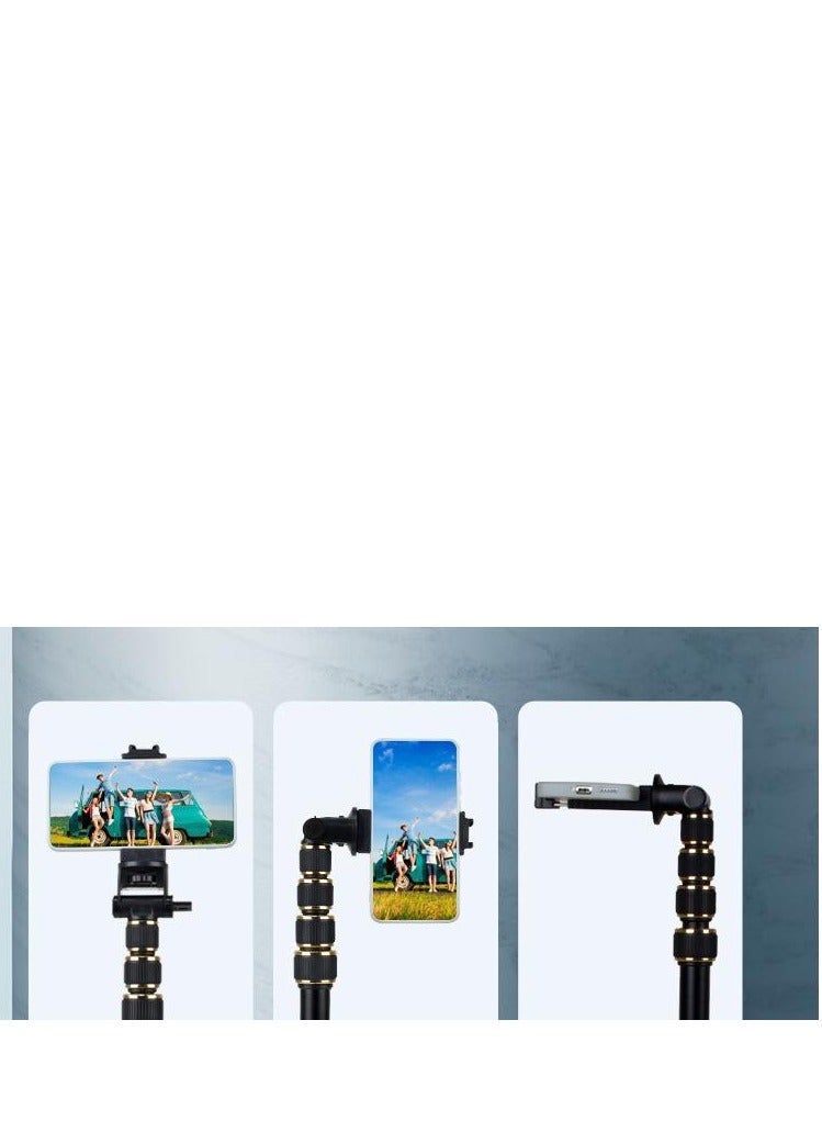 Tripod for Phone with Bluetooth Mobile Phone Holder with Adjustable Height Stable Vibration Control Stand for iPad Camera Photography Selfie Stick Vlogging Live Tiktok ET-169（Black）  - Image 3