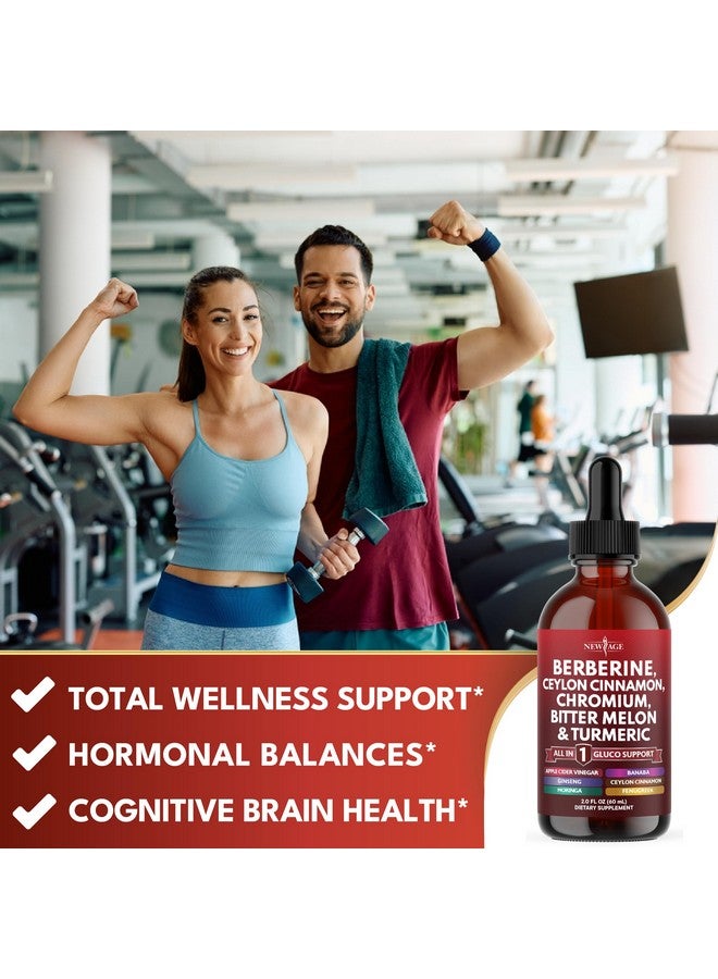 New Age Berberine with Ceylon Cinnamon Supplement Liquid Drops + Bitter Melon Extract, Glucomannan, Gymnema, Chromium, Turmeric, Panax Ginseng, Moringa- 4 OZ - Image 4