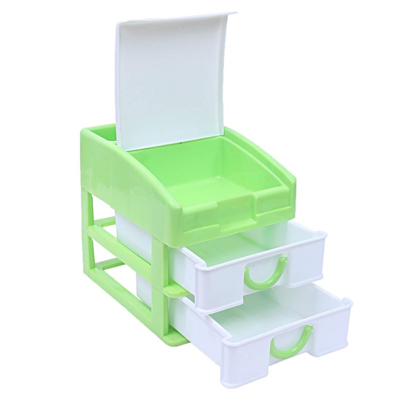 Kuber Industries Kuber Industries Plastic Three Layer Drawer Storage Cabinet Box GreenCTKTC25115  - Image 1