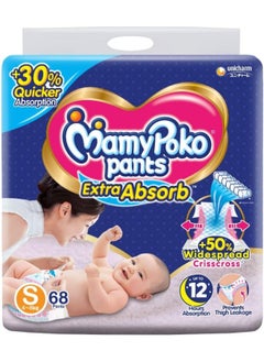 MamyPoko MamyPoko Pants Extra Absorb Baby Diapers, Small (S), 68 Count, 4-8 kg  - Image 1