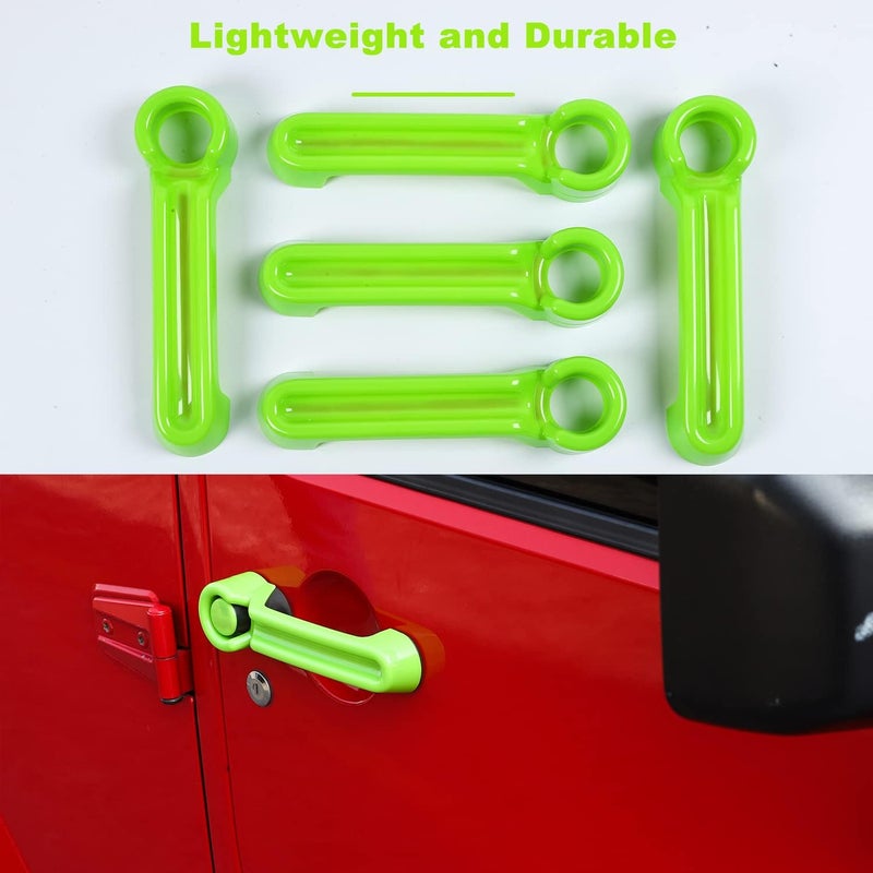 SQQP Green Door Handle Cover & Tailgate Handle Cover Inserts for Jeep Wrangler JKU, Liberty, and Dodge Nitro - Image 5