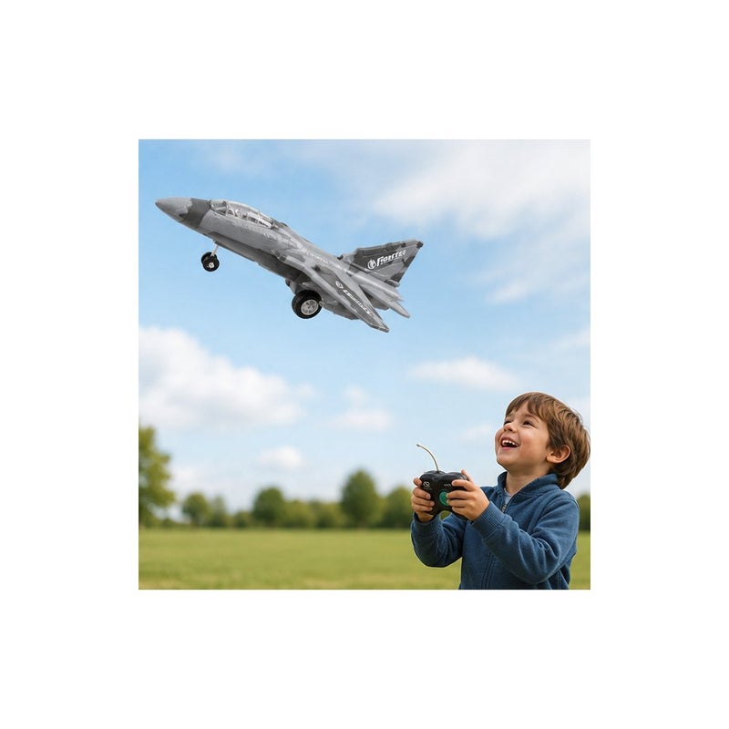 Aircraft RC Fighter Jet Toy Plane Model for Kids, Remote Control Military Aircraft, Grey Camouflage - Image 4