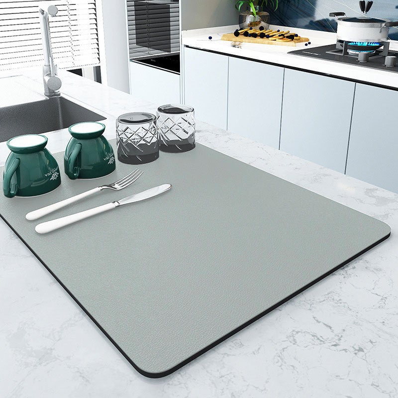 Kitchen Countertop Drain Mat Bar Soft Diatom Mud Absorbent Mat Tea Coaster Washbasin Mat Tableware Non-Slip Placemat - Image 1