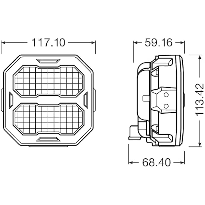 أوسرام مصباح ليدريفينج كيوب Px2500 عريض ليد بي دبليو ال ١٠٤ واط للطرق الوعرة، إضاءة عمل ليد ٢٥٠٠ لومن، صندوق قابل للطي، مصباح واحد - Image 4